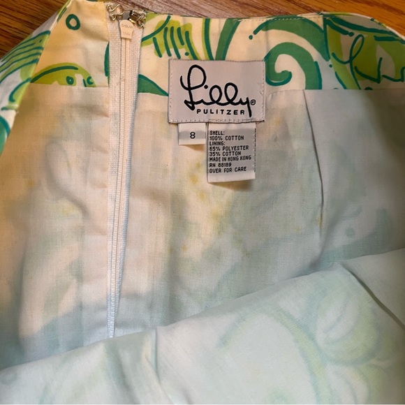 Lilly Pulitzer green and white skirt in schools out print size 8 - Picture 6 of 9